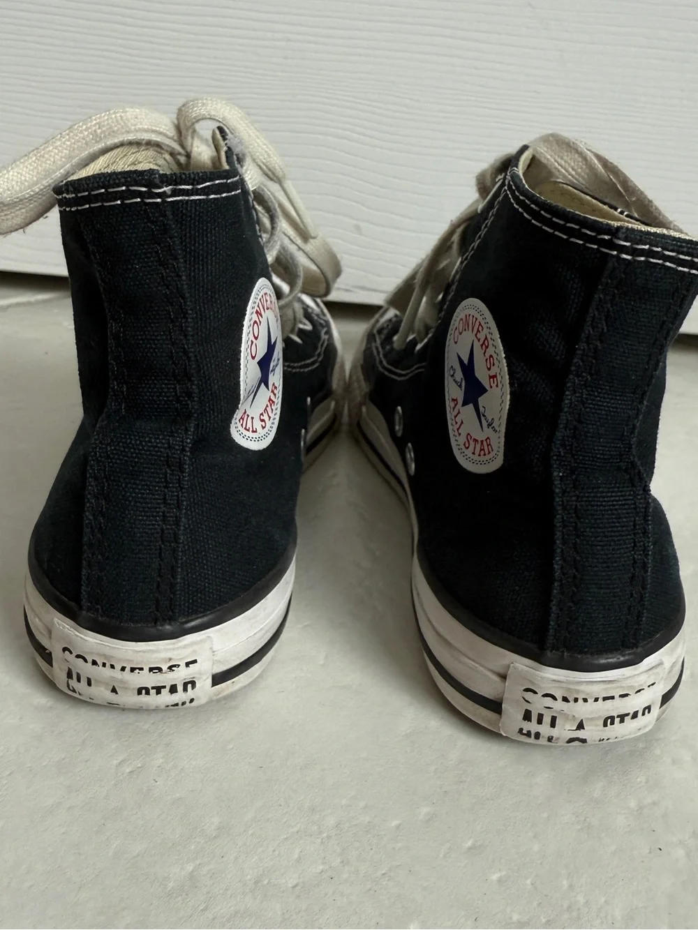 Converse Kids' Black High-Top Canvas Sneakers - Classic All Star size 1
